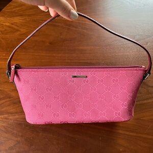 Gucci Rose Pink Monogram Wristlet